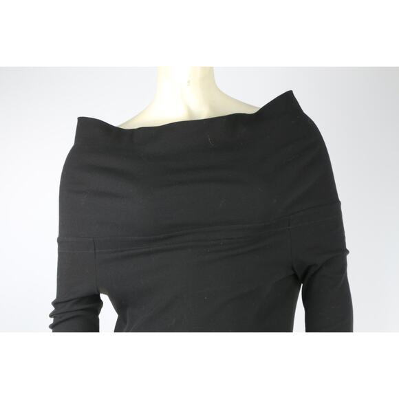 ROSETTA GETTY T-Shirt Black Cotton Off Shoulder Long Sleeve Stretch Size S - Picture 6 of 14
